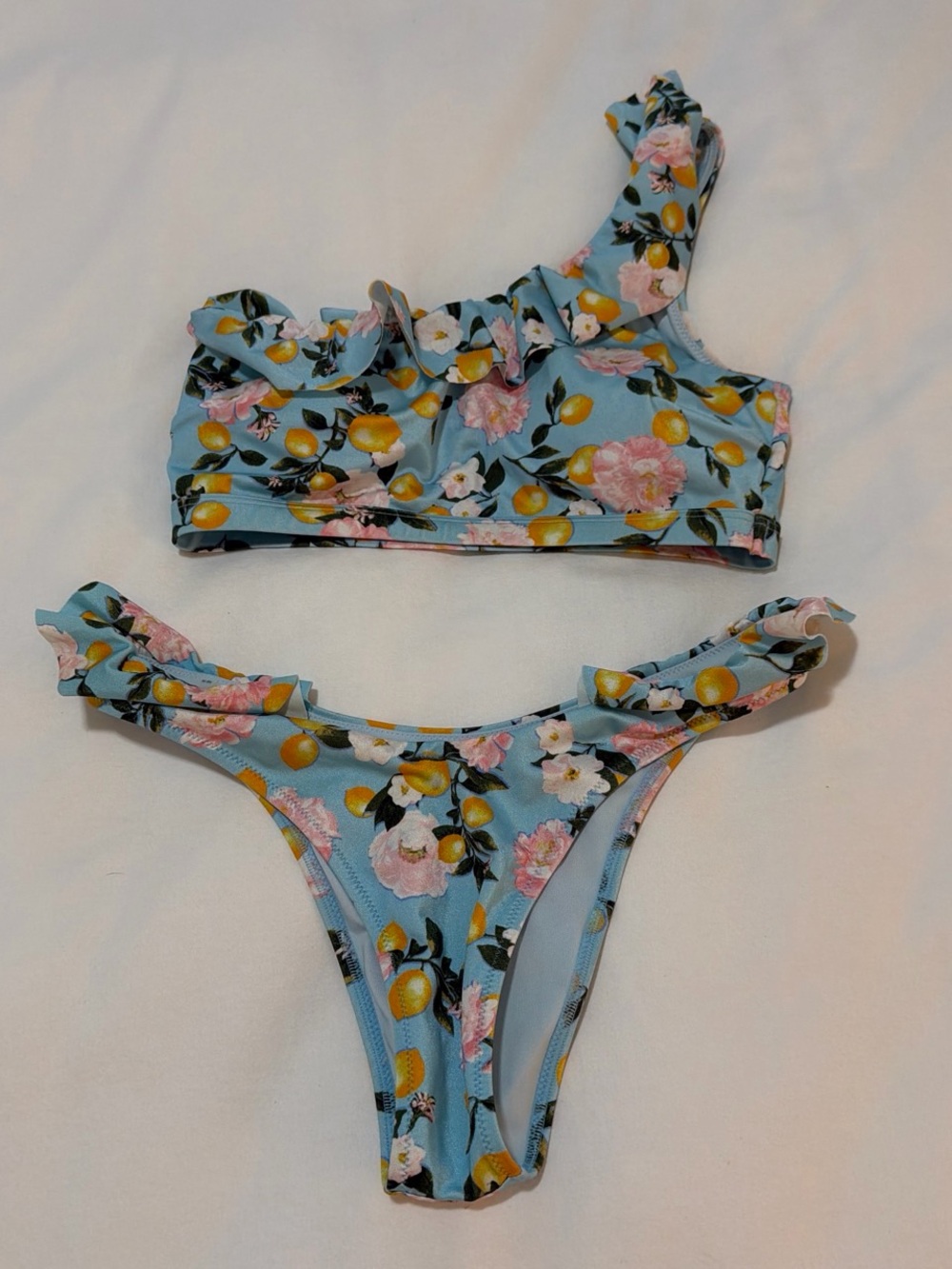 Victoria's Secret Light Blue Floral Lemon Bikini